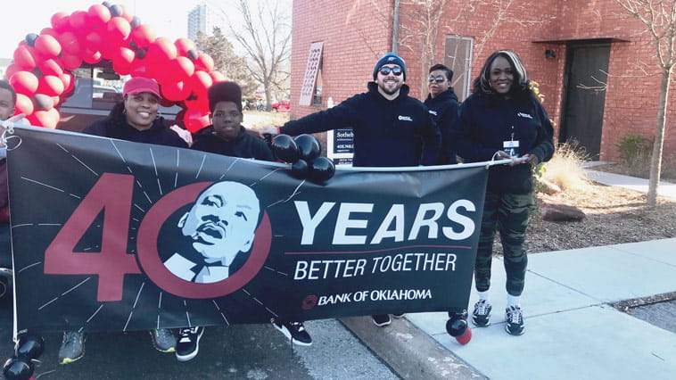 Bank of Oklahoma employees participate in MLK Parade.