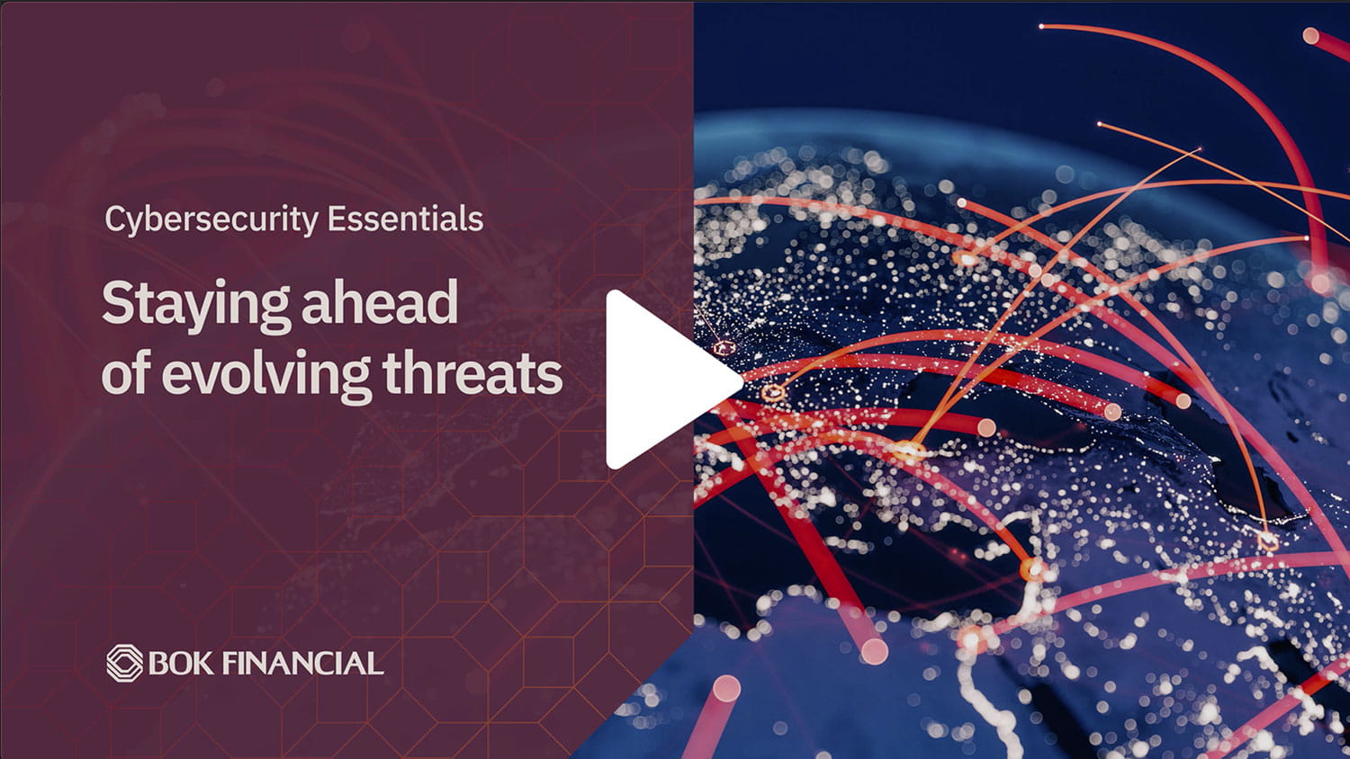 Graphic promoting video focused on "Staying ahead of evolving threats."